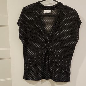 P2P 20" Black Polka Dot Women Top